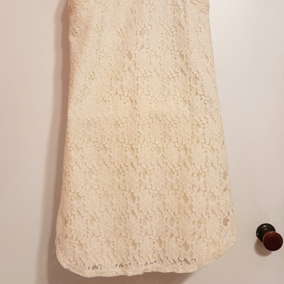 Monteau Floral Lace Mini Dress Beige Sleeveless Small - Picture 8 of 12